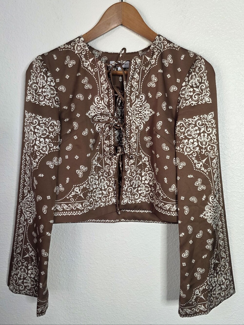 Gianni Bini Josie Tie Front Long Sleeve, Size XS